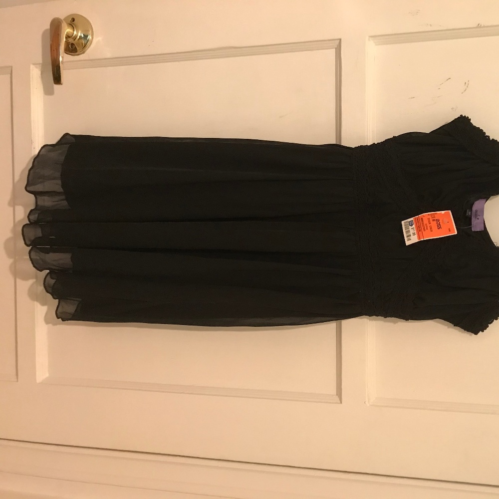 Size medium black dress with lace accents